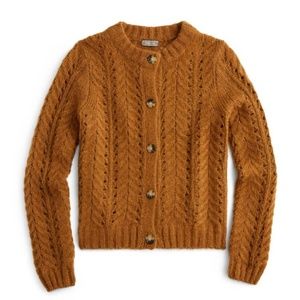 J. Crew Point Sur pointelle knit cardigan sweater